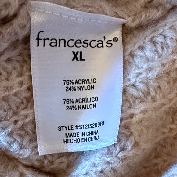 Francesca's Collections Tan V-Neck Sweater - Picture 9 of 13